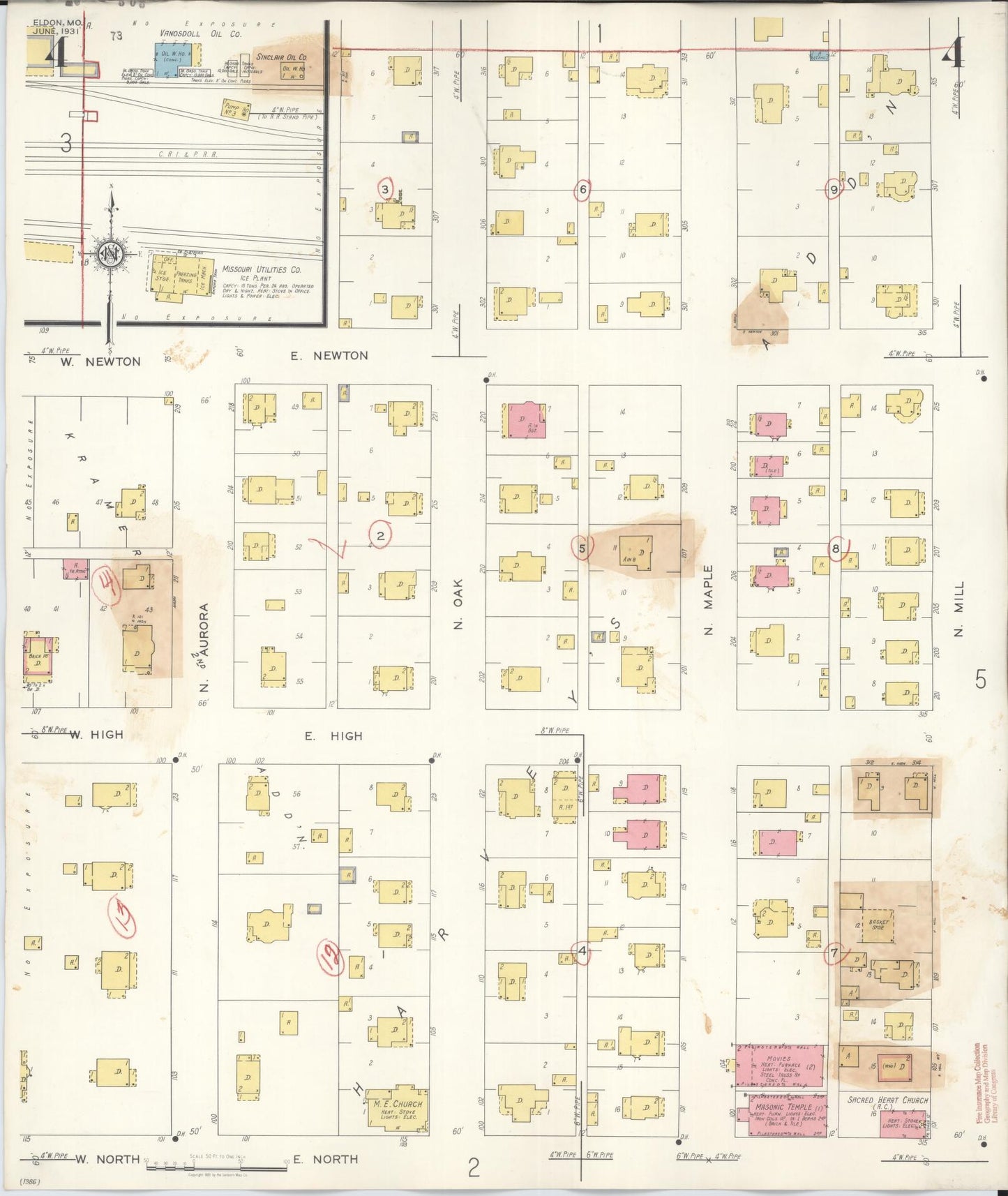 Sanborn Fire Insurance Map from Eldon, Miller County, Missouri (1941), Sheet #0004 - Complete Map Set gallery image, historic Sanborn map, vintage wall art, Missouri Missouri