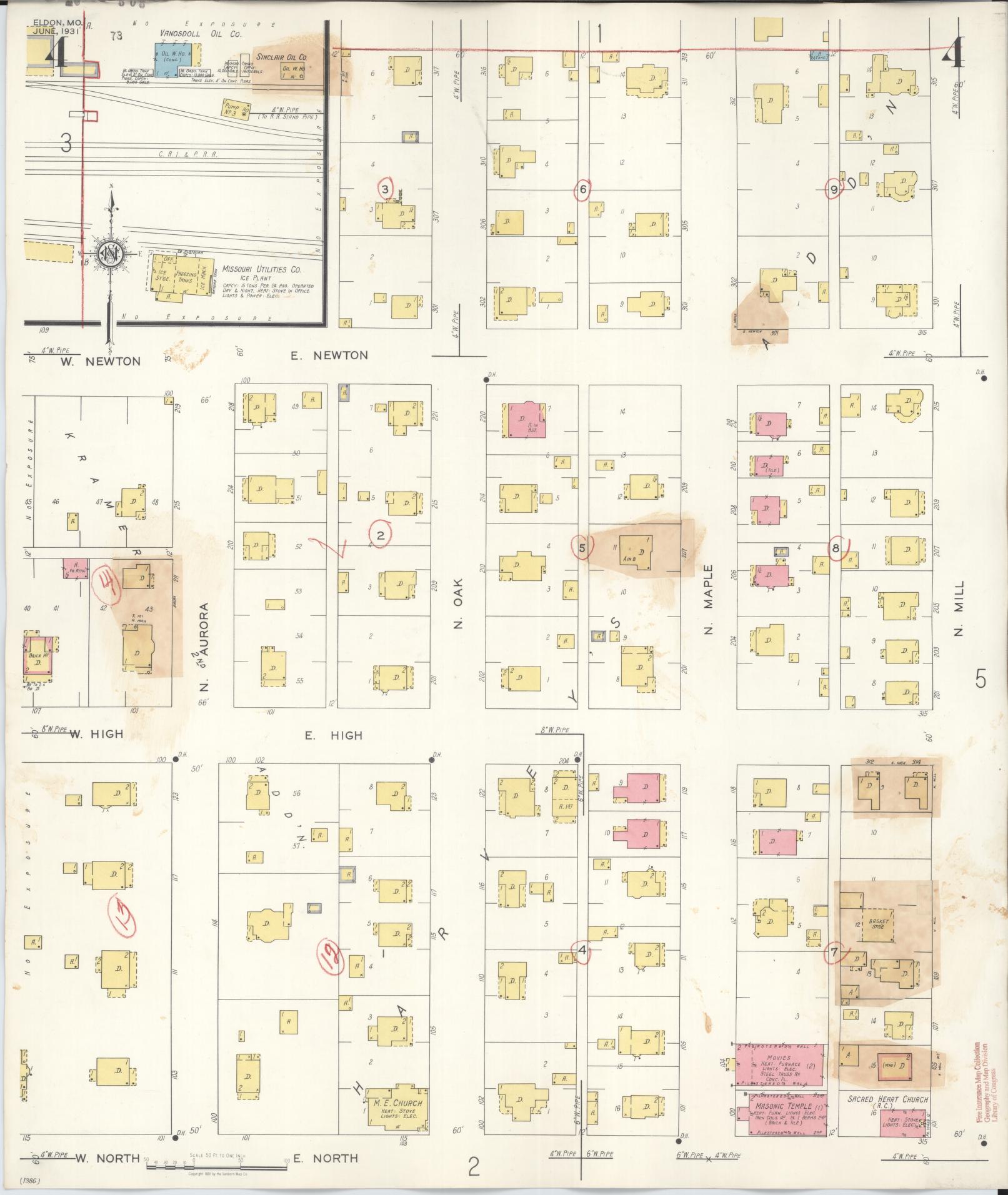Sanborn Fire Insurance Map from Eldon, Miller County, Missouri (1941), Sheet #0004 - Complete Map Set gallery image, historic Sanborn map, vintage wall art, Missouri Missouri