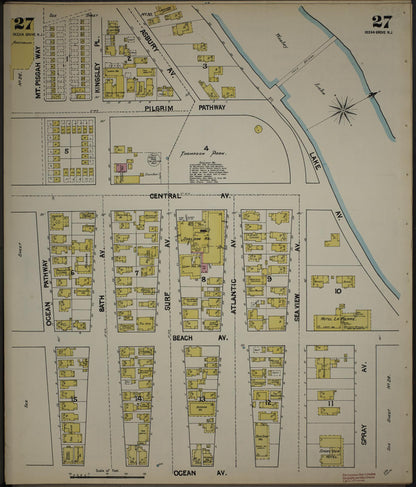 Sanborn Fire Insurance Map from New Jersey Coast, New Jersey Coast, New Jersey (1890), Sheet #0027 - Complete Map Set gallery image, historic Sanborn map, vintage wall art, New Jersey Coast New Jersey