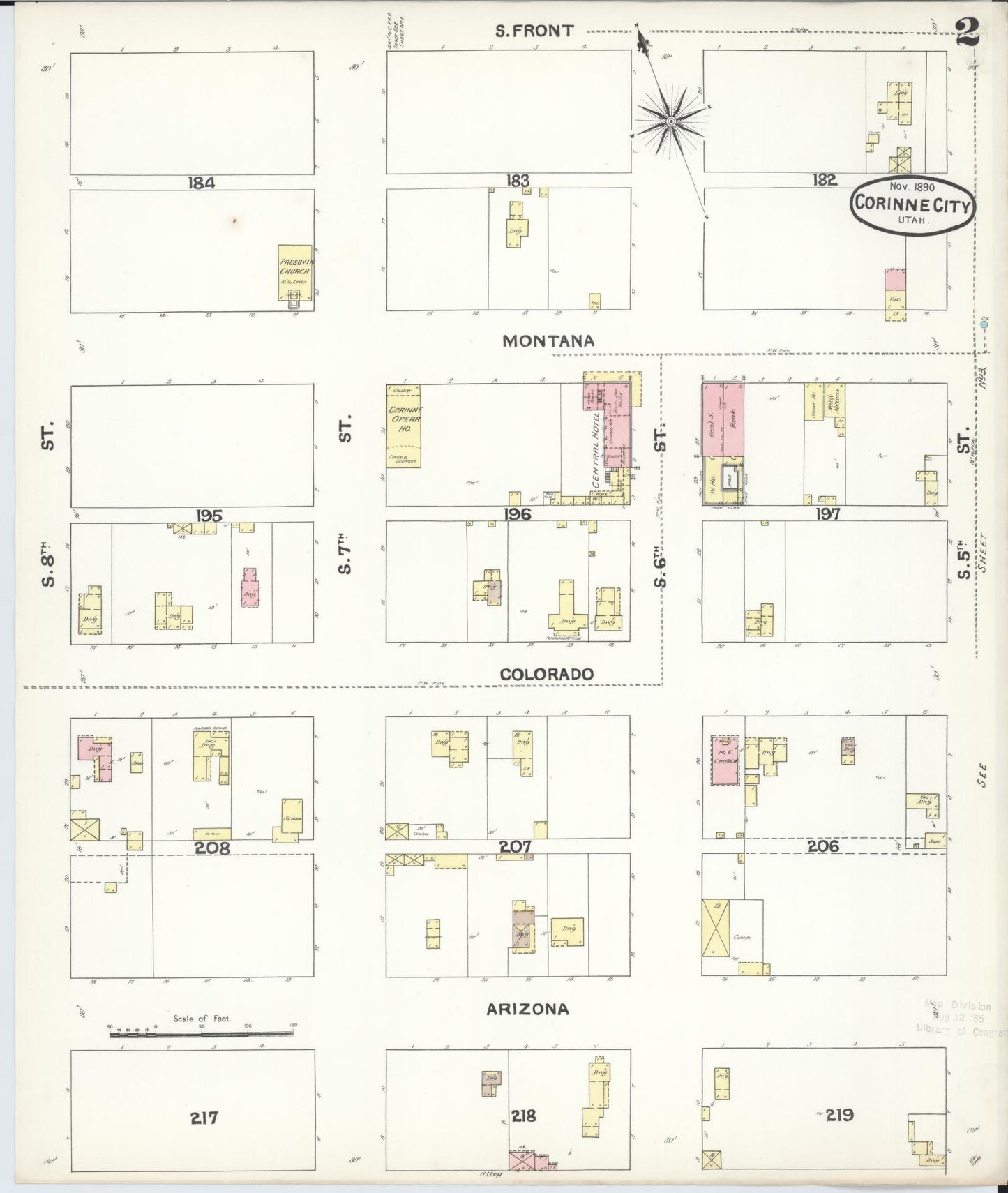 Sanborn Fire Insurance Map from Corinne, Box Elder County, Utah (1890), Sheet #0002 - Historic Sanborn Fire Insurance Map Print, vintage old map wall art, antique decor, genealogy gift, Utah Utah map