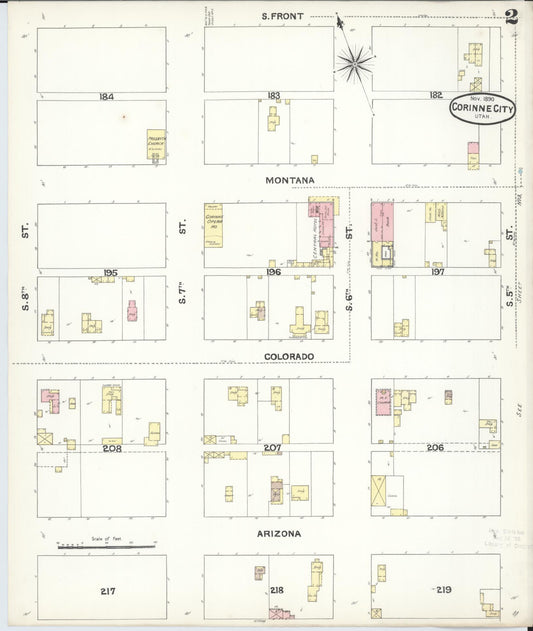 Sanborn Fire Insurance Map from Corinne, Box Elder County, Utah (1890), Sheet #0002 - Historic Sanborn Fire Insurance Map Print, vintage old map wall art, antique decor, genealogy gift, Utah Utah map