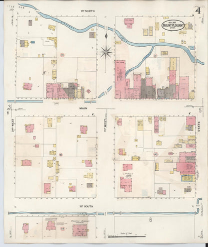 Sanborn Fire Insurance Map from Mount Pleasant, Sanpete County, Utah (1931), Sheet #0004 - Complete Map Set gallery image, historic Sanborn map, vintage wall art, Utah Utah