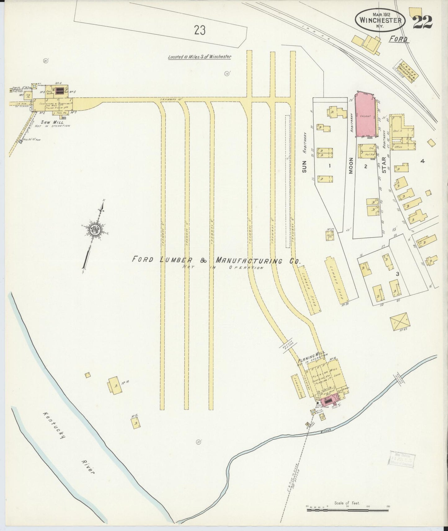 Sanborn Fire Insurance Map from Winchester, Clark County, Kentucky (1912), Sheet #0022 - Complete Map Set gallery image, historic Sanborn map, vintage wall art, Kentucky Kentucky
