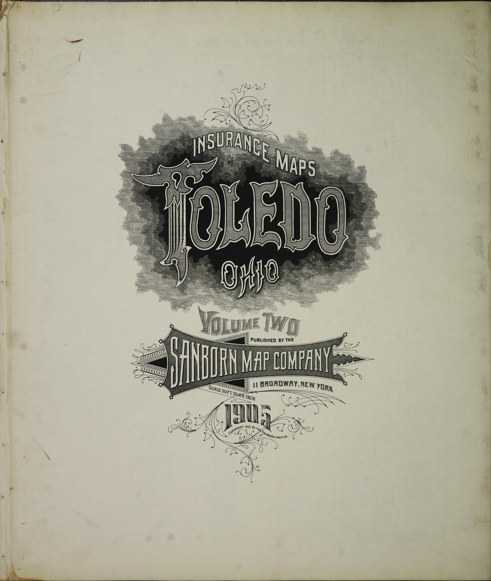 Sanborn Fire Insurance Map from Toledo, Lucas County, Ohio (1905), Sheet #0001 - Complete Map Set gallery image, historic Sanborn map, vintage wall art, Ohio Ohio