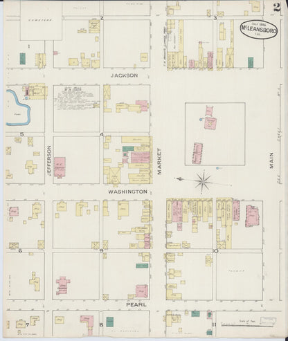 Sanborn Fire Insurance Map from Mcleansboro, Hamilton County, Illinois (1886), Sheet #0002 - Complete Map Set gallery image, historic Sanborn map, vintage wall art, Illinois Illinois