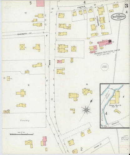 Sanborn Fire Insurance Map from Southbridge, Worcester County, Massachusetts (1899), Sheet #0003 - Complete Map Set gallery image, historic Sanborn map, vintage wall art, Massachusetts Massachusetts