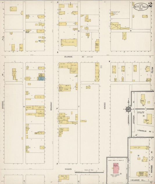 Sanborn Fire Insurance Map from Kettle Falls, Stevens County, Washington (1915), Sheet #0002 - Historic Sanborn Fire Insurance Map Print, vintage old map wall art, antique decor, genealogy gift, Washington Washington map