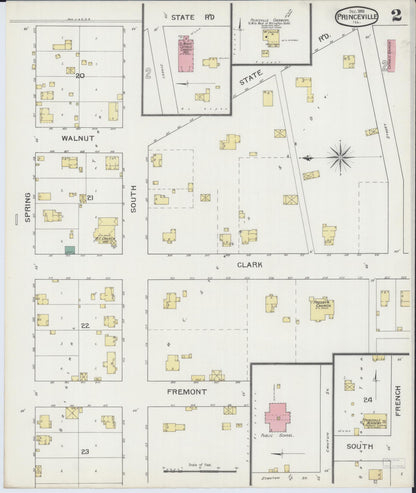 Sanborn Fire Insurance Map from Princeville, Peoria County, Illinois (1893), Sheet #0002 - Historic Sanborn Fire Insurance Map Print, vintage old map wall art, antique decor, genealogy gift, Illinois Illinois map