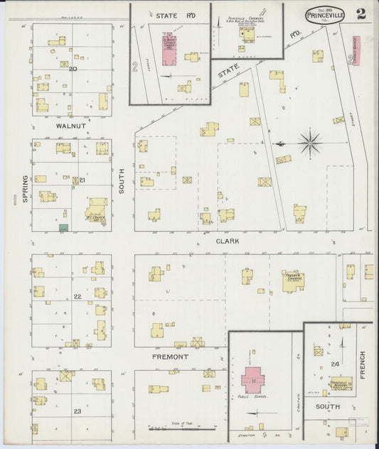 Sanborn Fire Insurance Map from Princeville, Peoria County, Illinois (1893), Sheet #0002 - Historic Sanborn Fire Insurance Map Print, vintage old map wall art, antique decor, genealogy gift, Illinois Illinois map