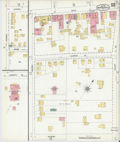 Sanborn Fire Insurance Map from New Rochelle, Westchester County, New York (1903), Sheet #0013 - Complete Map Set gallery image, historic Sanborn map, vintage wall art, New York New York