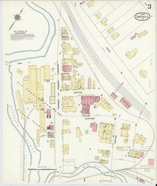 Sanborn Fire Insurance Map from Sheffield, Warren County, Pennsylvania (1910), Sheet #0003 - Historic Sanborn Fire Insurance Map Print, vintage old map wall art, antique decor, genealogy gift, Pennsylvania Pennsylvania map