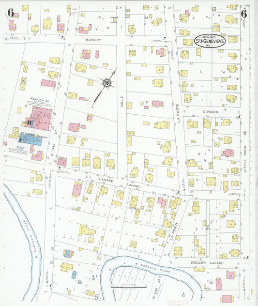 Sanborn Fire Insurance Map from Sainte Genevieve, Saint Genevieve County, Missouri (1929), Sheet #0006 - Historic Sanborn Fire Insurance Map Print, vintage old map wall art, antique decor, genealogy gift, Missouri Missouri map