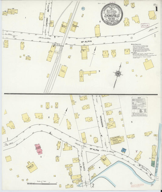 Sanborn Fire Insurance Map from Lyons Falls, Lewis County, New York. (1909) – Historic Sanborn Fire Insurance Map Print