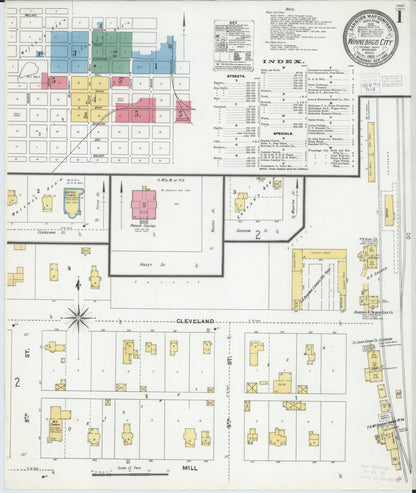 Sanborn Fire Insurance Map from Winnebago, Faribault County, Minnesota (1905), Sheet #0001 - Historic Sanborn Fire Insurance Map Print, vintage old map wall art, antique decor, genealogy gift, Minnesota Minnesota map