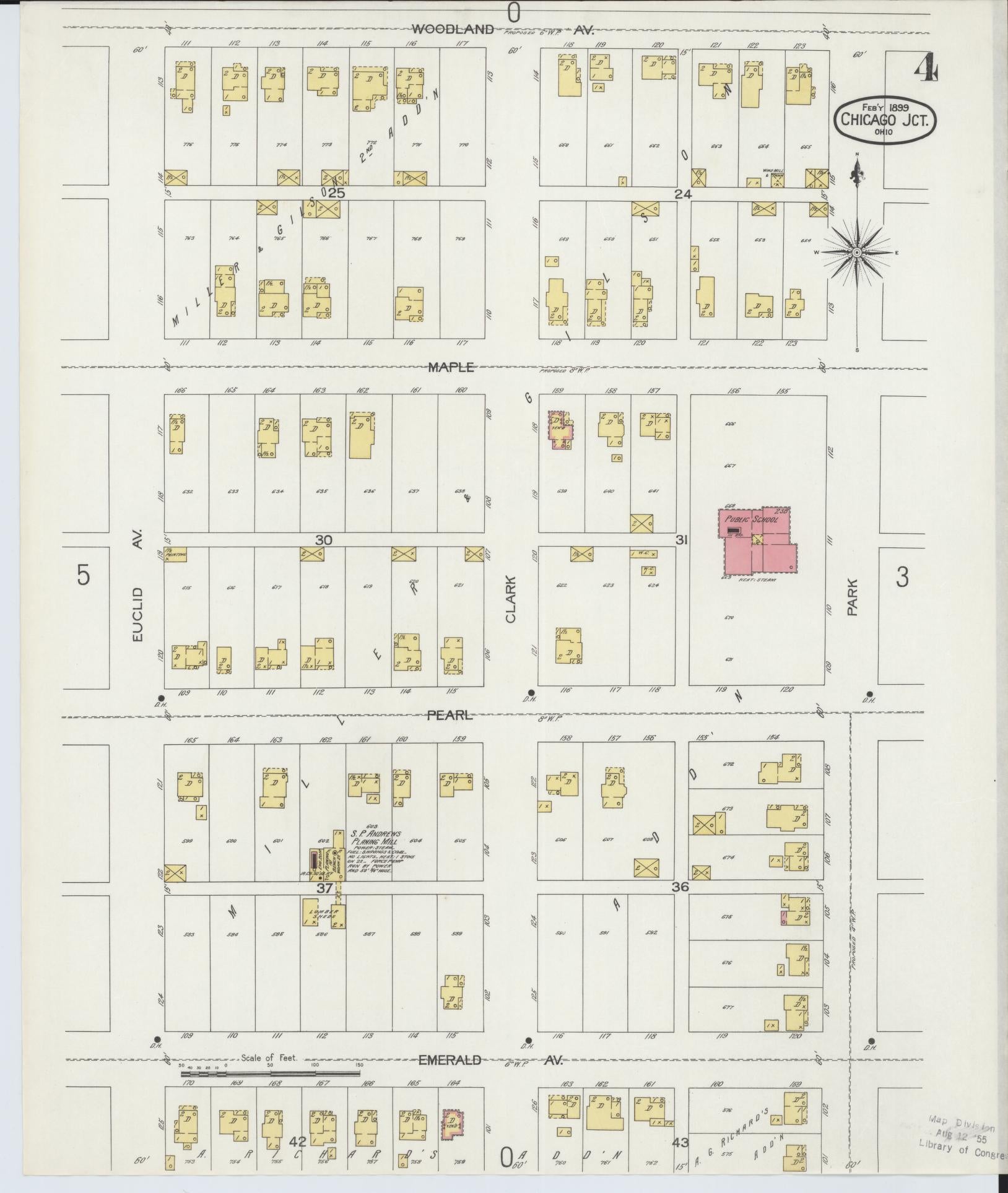 Sanborn Fire Insurance Map from Chicago Junction, Huron County, Ohio (1899), Sheet #0004 - Complete Map Set gallery image, historic Sanborn map, vintage wall art, Ohio Ohio