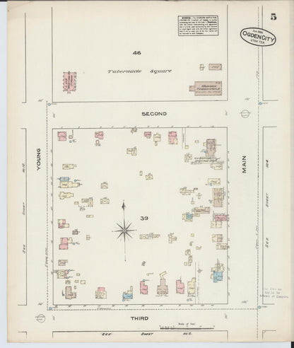 Sanborn Fire Insurance Map from Ogden, Weber County, Utah (1884), Sheet #0005 - Complete Map Set gallery image, historic Sanborn map, vintage wall art, Utah Utah