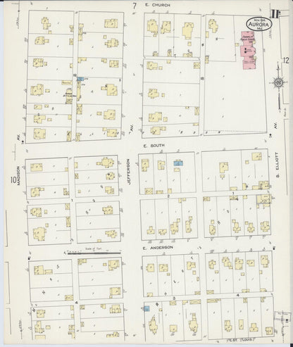 Sanborn Fire Insurance Map from Aurora, Lawrence County, Missouri (1914), Sheet #0011 - Complete Map Set gallery image, historic Sanborn map, vintage wall art, Missouri Missouri
