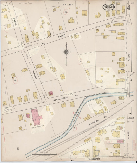 Sanborn Fire Insurance Map from Andover, Allegany County, New York (1940), Sheet #0004 - Historic Sanborn Fire Insurance Map Print, vintage old map wall art, antique decor, genealogy gift, New York New York map