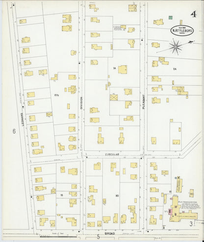 Sanborn Fire Insurance Map from North Attleborough, Bristol County, Massachusetts (1904), Sheet #0004 - Complete Map Set gallery image, historic Sanborn map, vintage wall art, Massachusetts Massachusetts