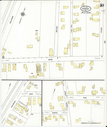 Sanborn Fire Insurance Map from Newport, Orleans County, Vermont (1909), Sheet #0010 - Complete Map Set gallery image, historic Sanborn map, vintage wall art, Vermont Vermont