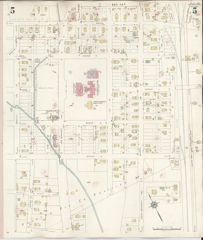 Sanborn Fire Insurance Map from Silsbee, Hardin County, Texas (1942), Sheet #0005 - Historic Sanborn Fire Insurance Map Print, vintage old map wall art, antique decor, genealogy gift, Texas Texas map