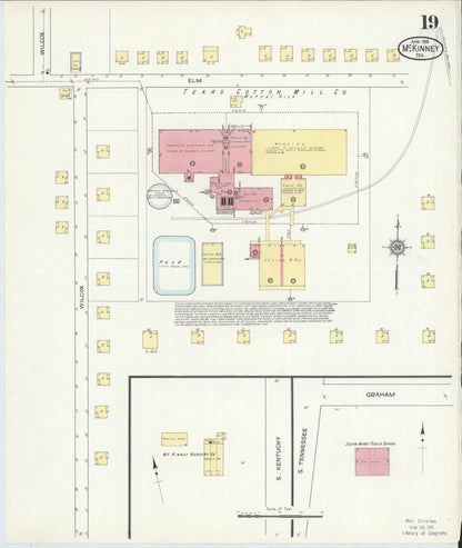 Sanborn Fire Insurance Map from McKinney, Collin County, Texas (1914), Sheet #0019 - Complete Map Set gallery image, historic Sanborn map, vintage wall art, Texas Texas
