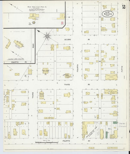 Sanborn Fire Insurance Map from Neche, Pembina County, North Dakota (1907), Sheet #0002 - Complete Map Set gallery image, historic Sanborn map, vintage wall art, North Dakota North Dakota
