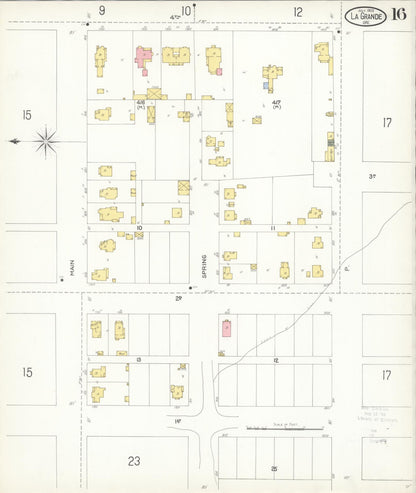 Sanborn Fire Insurance Map from La Grande, Union County, Oregon (1903), Sheet #0016 - Complete Map Set gallery image, historic Sanborn map, vintage wall art, Oregon Oregon
