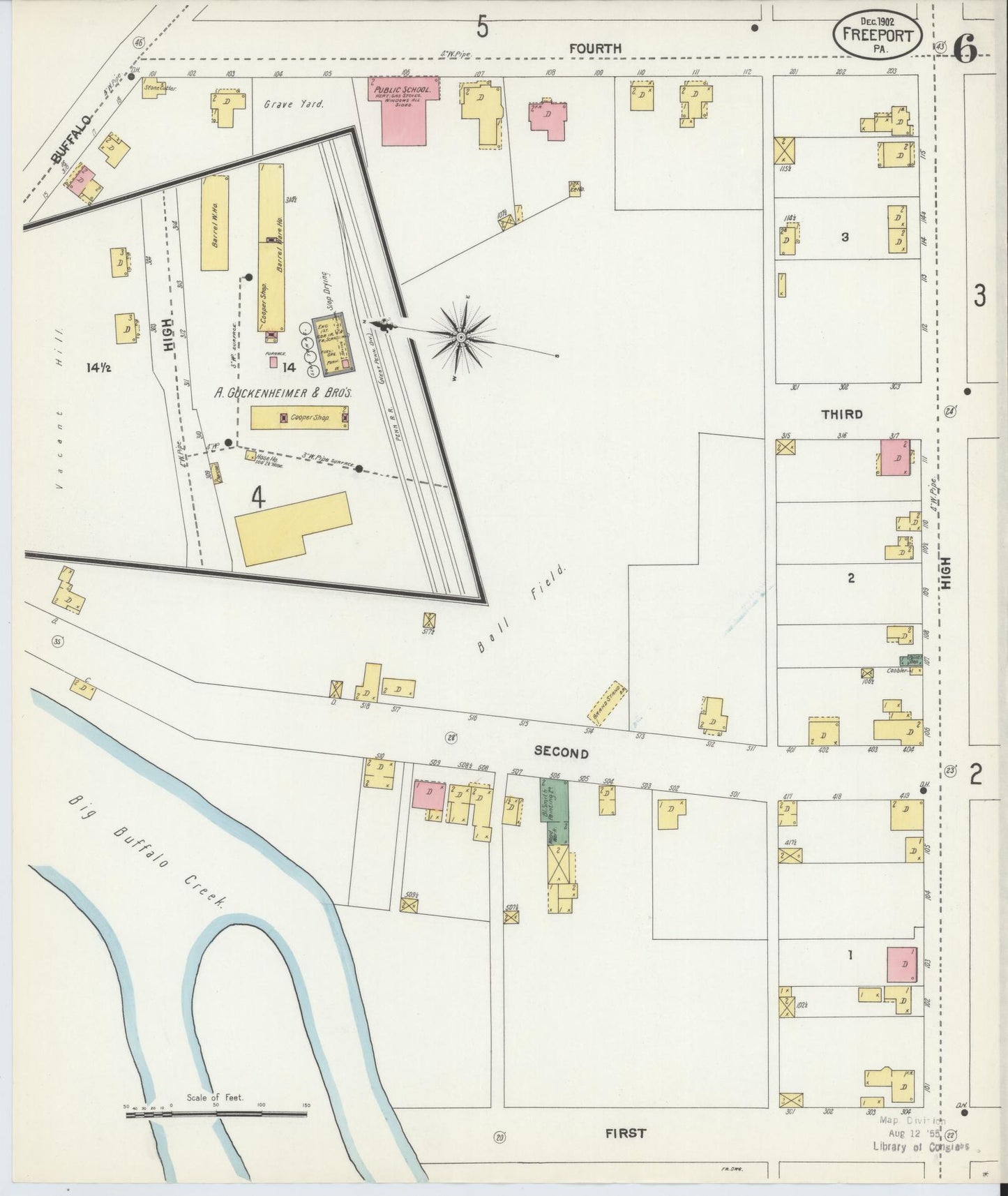 Sanborn Fire Insurance Map from Freeport, Armstrong County, Pennsylvania (1902), Sheet #0006 - Historic Sanborn Fire Insurance Map Print, vintage old map wall art, antique decor, genealogy gift, Pennsylvania Pennsylvania map