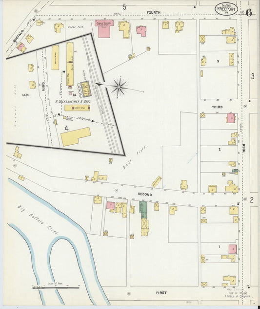 Sanborn Fire Insurance Map from Freeport, Armstrong County, Pennsylvania (1902), Sheet #0006 - Historic Sanborn Fire Insurance Map Print, vintage old map wall art, antique decor, genealogy gift, Pennsylvania Pennsylvania map