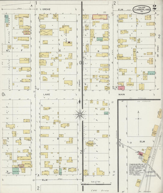 Sanborn Fire Insurance Map from Cumberland, Barron County, Wisconsin (1899), Sheet #0002 - Historic Sanborn Fire Insurance Map Print, vintage old map wall art, antique decor, genealogy gift, Wisconsin Wisconsin map