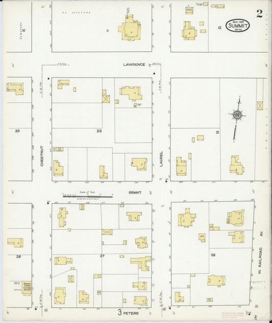 Sanborn Fire Insurance Map from Summit, Pike County, Mississippi (1918), Sheet #0002 - Historic Sanborn Fire Insurance Map Print, vintage old map wall art, antique decor, genealogy gift, Mississippi Mississippi map