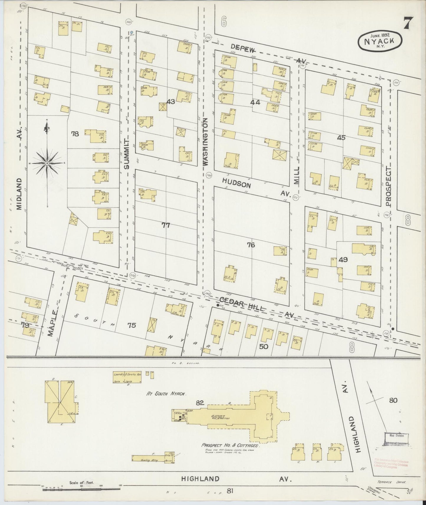 Sanborn Fire Insurance Map from Nyack, Rockland County, New York. (1892), Sheet #0007