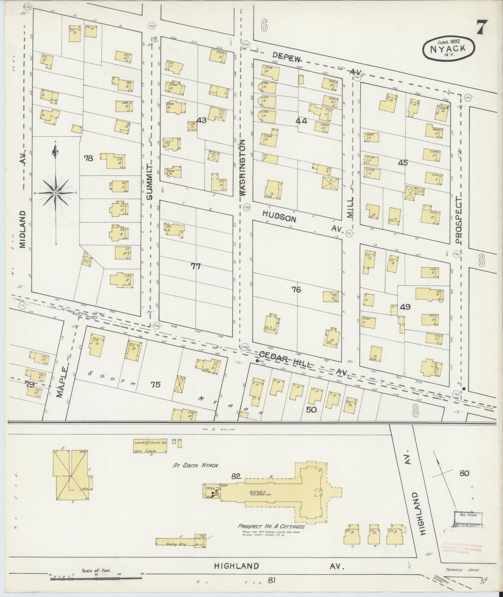 Sanborn Fire Insurance Map from Nyack, Rockland County, New York. (1892), Sheet #0007