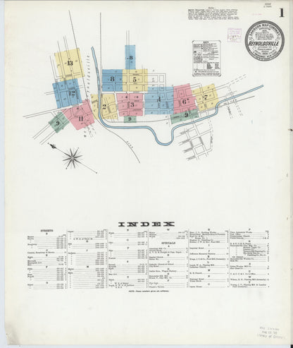 Sanborn Fire Insurance Map from Reynoldsville, Jefferson County, Pennsylvania (1906), Sheet #0001 - Complete Map Set gallery image, historic Sanborn map, vintage wall art, Pennsylvania Pennsylvania