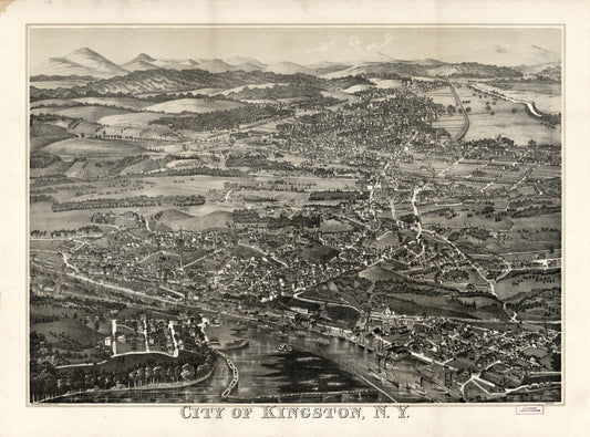 City of Kingston, N.Y. (1875) – Historic Bird’s-Eye View Panorama Print