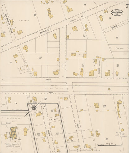 Sanborn Fire Insurance Map from Woodburn, Marion County, Oregon (1913), Sheet #0007 - Complete Map Set gallery image, historic Sanborn map, vintage wall art, Oregon Oregon