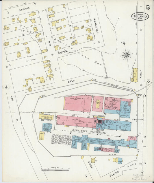 Sanborn Fire Insurance Map from Stillwater, Washington County, Minnesota (1898), Sheet #0005 - Historic Sanborn Fire Insurance Map Print, vintage old map wall art, antique decor, genealogy gift, Minnesota Minnesota map