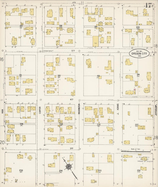 Sanborn Fire Insurance Map from Oregon City, Clackamas County, Oregon (1911), Sheet #0017 - Historic Sanborn Fire Insurance Map Print, vintage old map wall art, antique decor, genealogy gift, Oregon Oregon map