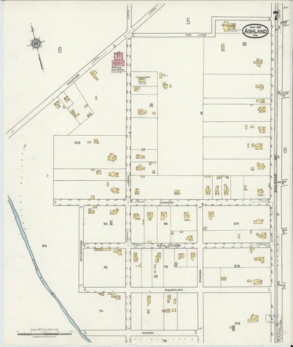 Sanborn Fire Insurance Map from Ashland, Hanover County, Virginia (1921), Sheet #0007 - Complete Map Set gallery image, historic Sanborn map, vintage wall art, Virginia Virginia