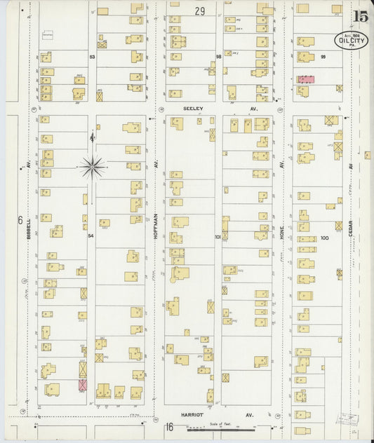 Sanborn Fire Insurance Map from Oil City, Venango County, Pennsylvania (1906), Sheet #0015 - Historic Sanborn Fire Insurance Map Print, vintage old map wall art, antique decor, genealogy gift, Pennsylvania Pennsylvania map