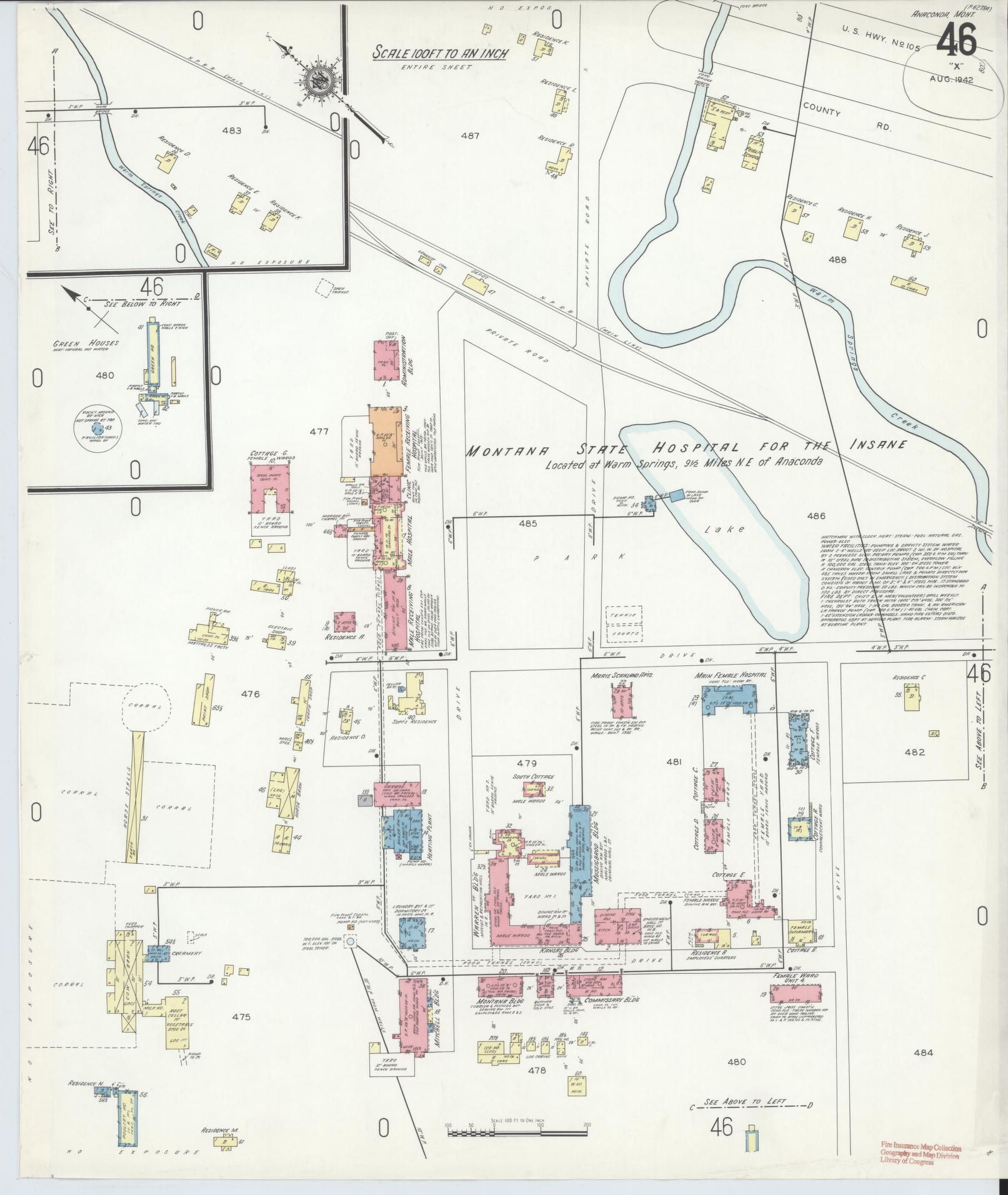 Sanborn Fire Insurance Map from Anaconda, Deer Lodge County, Montana (1903), Sheet #0046 - Historic Sanborn Fire Insurance Map Print, vintage old map wall art, antique decor, genealogy gift, Montana Montana map