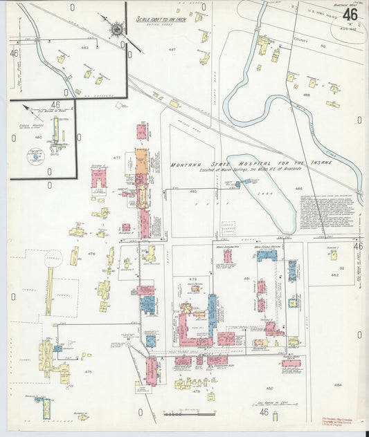 Sanborn Fire Insurance Map from Anaconda, Deer Lodge County, Montana (1903), Sheet #0046 - Historic Sanborn Fire Insurance Map Print, vintage old map wall art, antique decor, genealogy gift, Montana Montana map