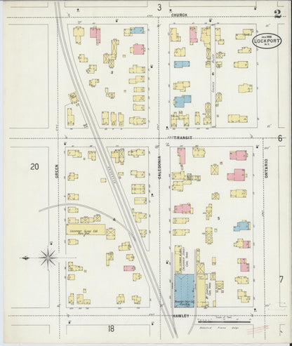 Sanborn Fire Insurance Map from Lockport, Niagara County, New York (1898), Sheet #0002 - Complete Map Set gallery image, historic Sanborn map, vintage wall art, New York New York