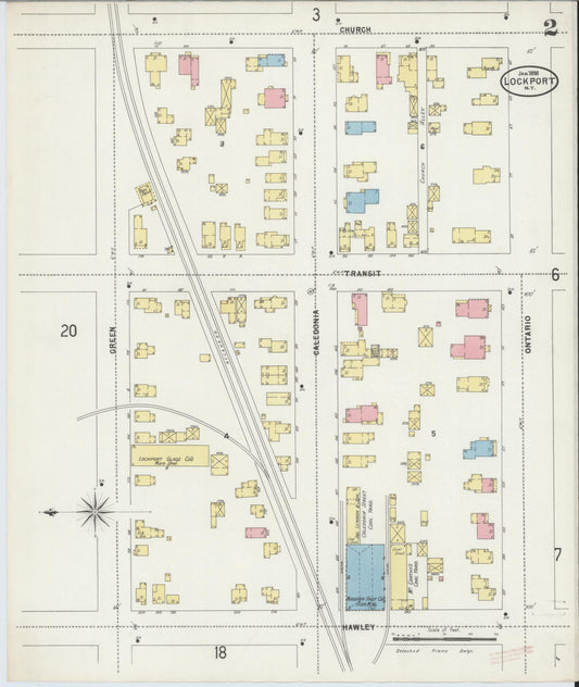 Sanborn Fire Insurance Map from Lockport, Niagara County, New York (1898), Sheet #0002 - Complete Map Set gallery image, historic Sanborn map, vintage wall art, New York New York