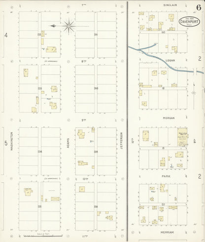 Sanborn Fire Insurance Map from Davenport, Lincoln County, Washington (1898), Sheet #0006 - Complete Map Set gallery image, historic Sanborn map, vintage wall art, Washington Washington