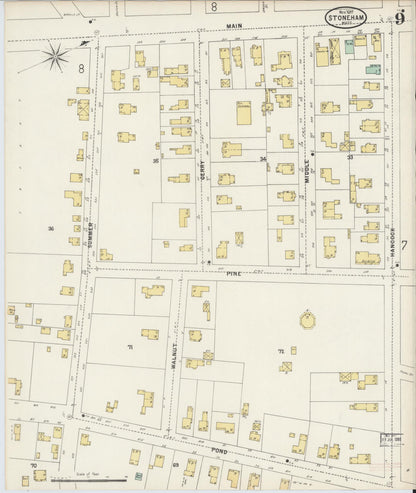 Sanborn Fire Insurance Map from Stoneham, Middlesex County, Massachusetts (1897), Sheet #0009 - Historic Sanborn Fire Insurance Map Print, vintage old map wall art, antique decor, genealogy gift, Massachusetts Massachusetts map