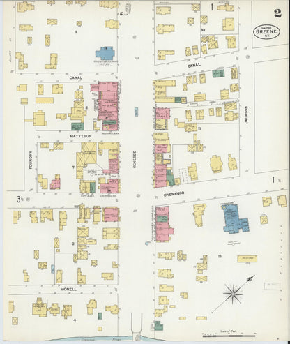 Sanborn Fire Insurance Map from Greene, Chenango County, New York (1903), Sheet #0002 - Complete Map Set gallery image, historic Sanborn map, vintage wall art, New York New York