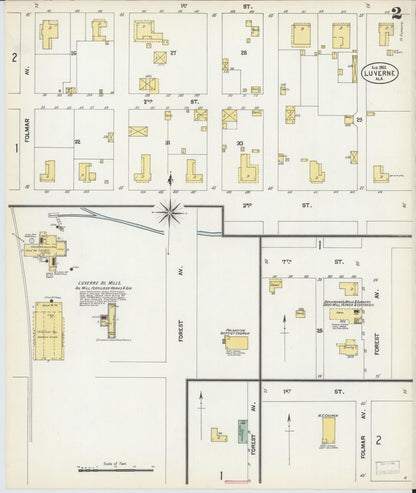 Sanborn Fire Insurance Map from Luverne, Crenshaw County, Alabama (1902), Sheet #0002 - Complete Map Set gallery image, historic Sanborn map, vintage wall art, Alabama Alabama