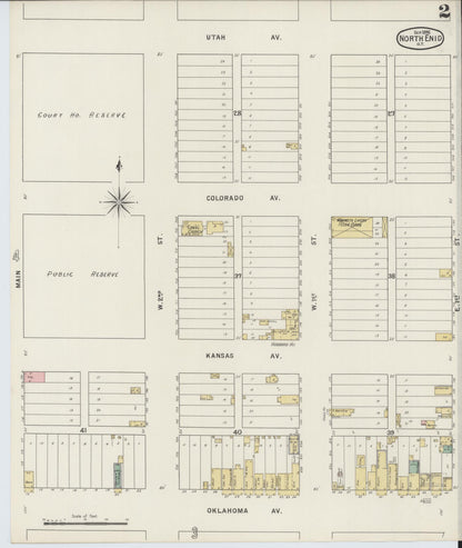 Sanborn Fire Insurance Map from North Enid, Garfield County, Oklahoma (1895), Sheet #0002 - Complete Map Set gallery image, historic Sanborn map, vintage wall art, Oklahoma Oklahoma